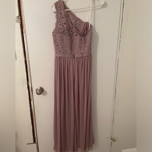 Mauve pink braids maid David’s bridal dress in size 10
